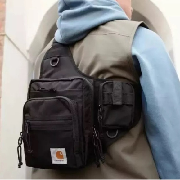 Carhartt Work In Progress Delta Shoulder Bag/ WIP Sling Bag - BLACK - Picture 3 of 4